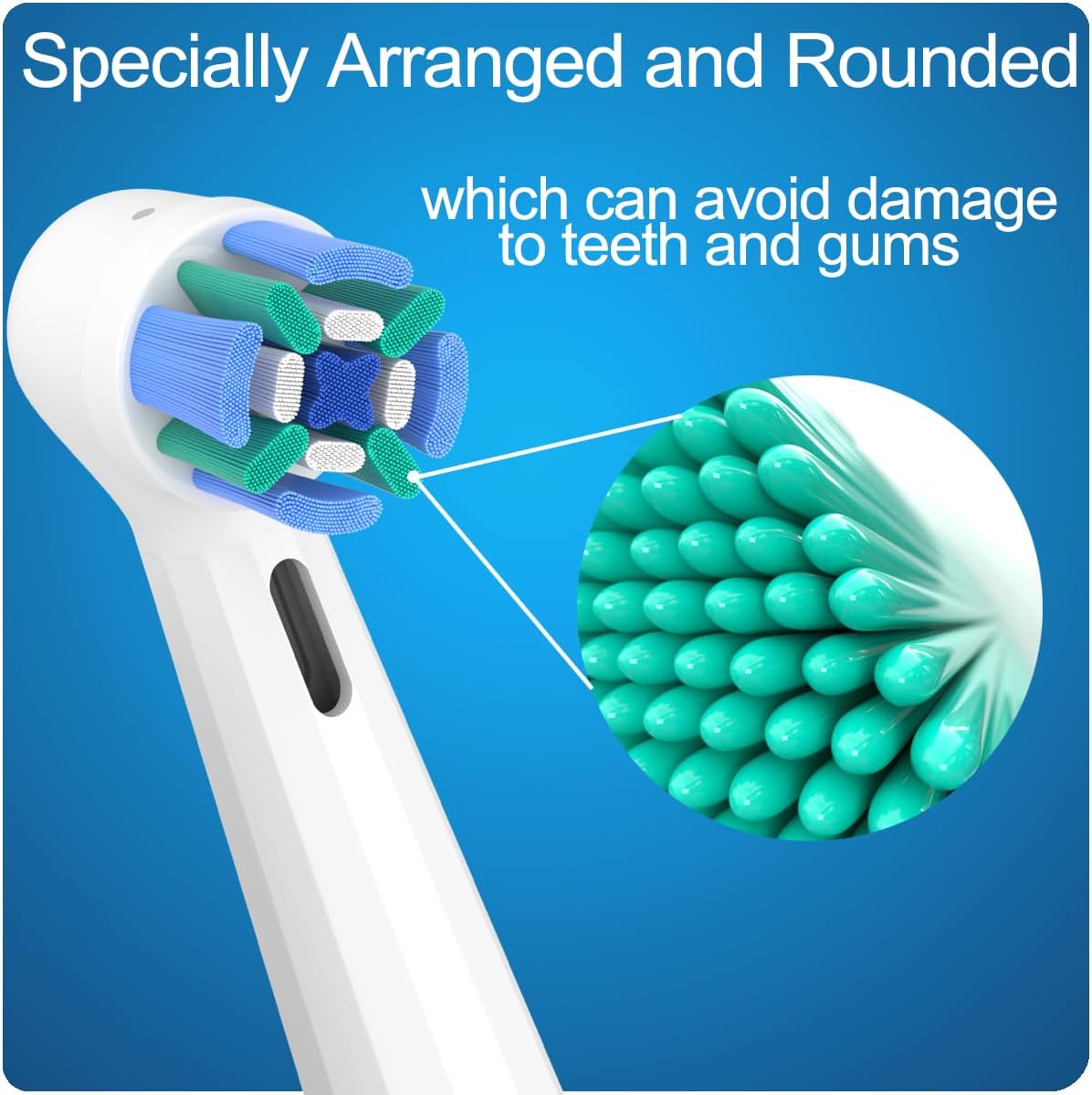 8 Pack Replacement Toothbrush Heads Compatible with Oral B iO, Brush Heads for Oral-B iO 2/3/4/5/6/7/8/9/10/7G Series, with Covers, White