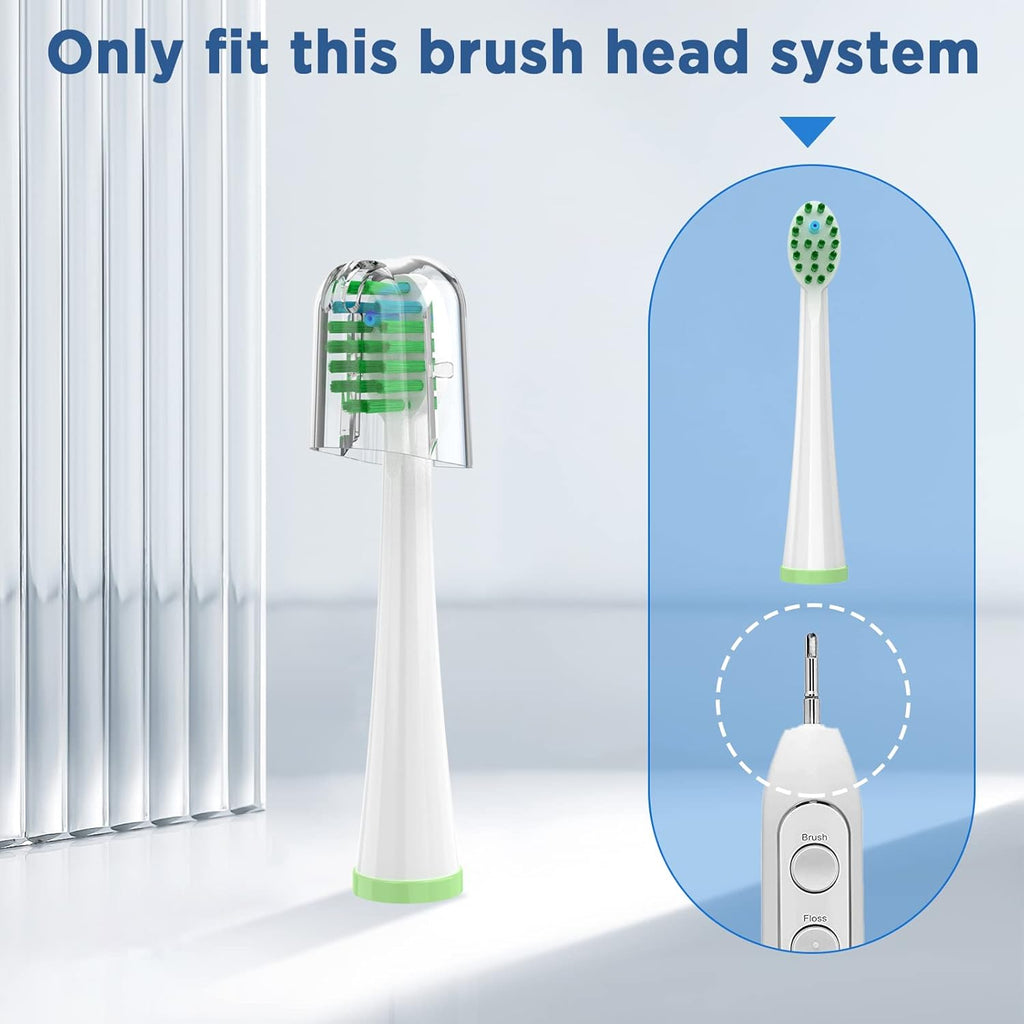 Replacement Toothbrush Heads for All Waterpik Sonic Fusion Models (SF-01, SF-02, SF-03, and SF-04 Series), Compact, with Covers, 10 Count, White