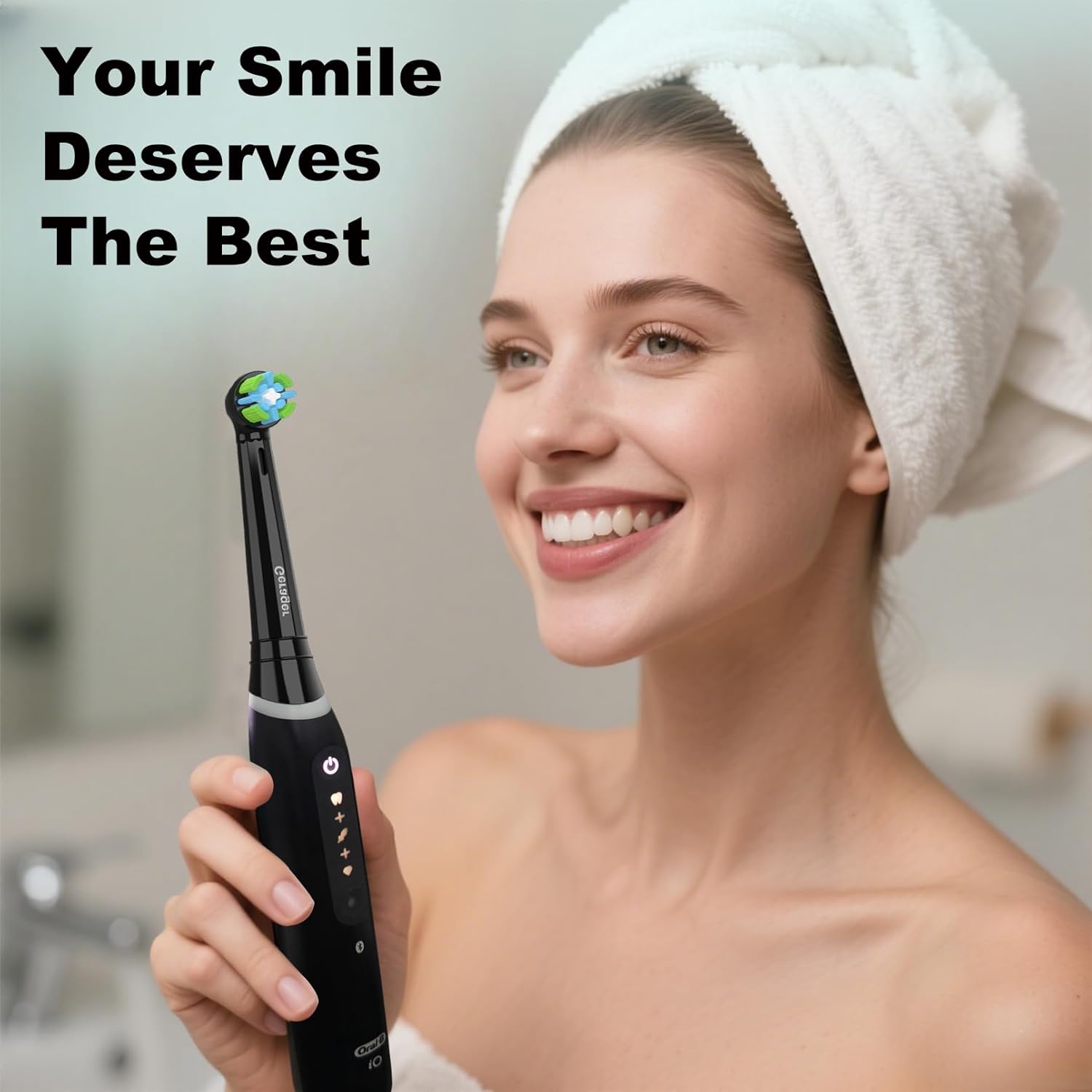 8 Pack Toothbrush Replacement Heads Compatible with Oral B iO, Toothbrush Heads Compatible with Oral B iO 3 4 5 6 7 8 9 10 Series Electric Toothbrushes, Black/White