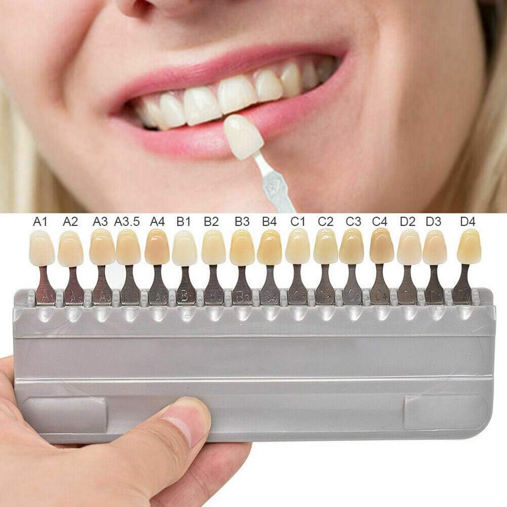 3D Teeth Whitening Shade Guide Porcelain - 16 Colors/Set Tooth Bleaching Shade Chart Mold - Tracking & Comparing - Dental Material Equipment - Oral Care