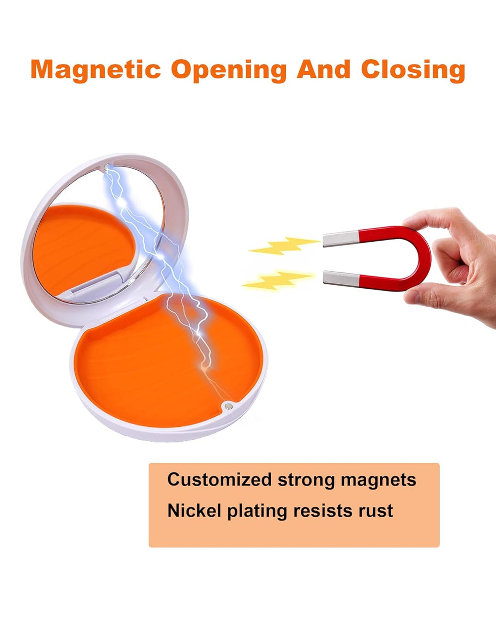 2 Pack Retainer Case with Mirror Kits, Aligner Case Compatible with Invisalign, Slim Night Guard Cases with Aligner Removal Tool, Brush and Chew, White