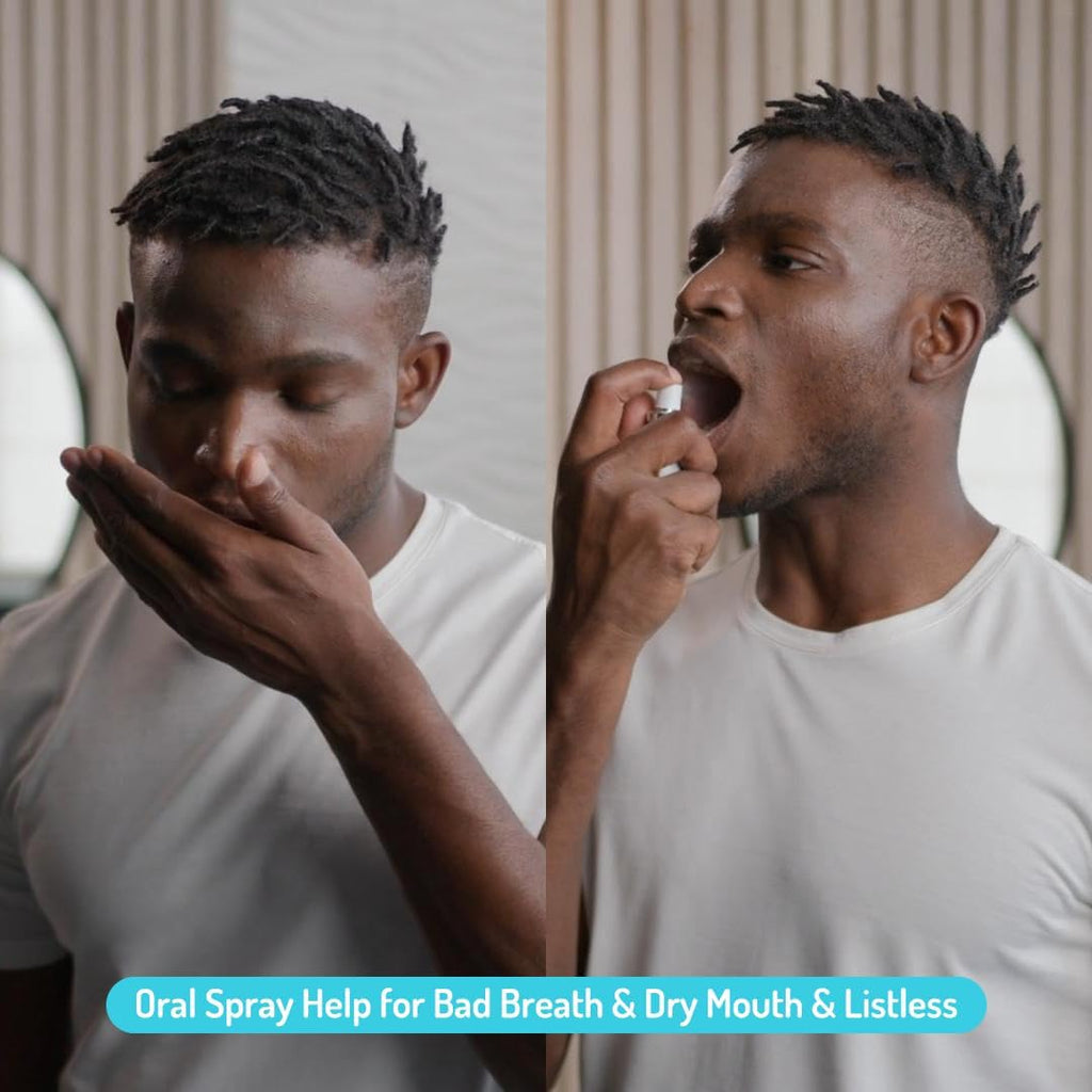 Oral Spray for Adults, Mouth Freshening Spray, Portable Peppermint Oral Freshener, Alcohol & Fluoride-Free Oral Care Mouth Spray, Travel, Dates, Office, Dry & Bad Breath,0.5fl.oz (Pink)