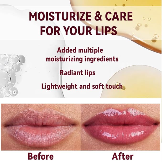 Pink Honey Tinted Lip Stain Lip Balm Lip Gloss Lipstick, Sheer Hydrating Lip Stains Tint, Moisturizing Lip Color for All Skin Tones, Nourishing Lip Balm with a Hint of Natural Black Cherry