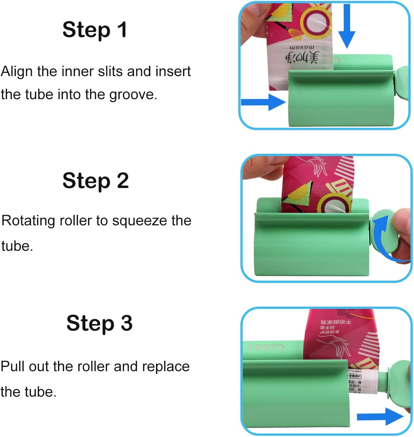 Toothpaste Squeezer - Metal Tube Squeezer Stainless Steel Tube Wringer UDQYQ Toothpaste seat Holder Stand (Green)