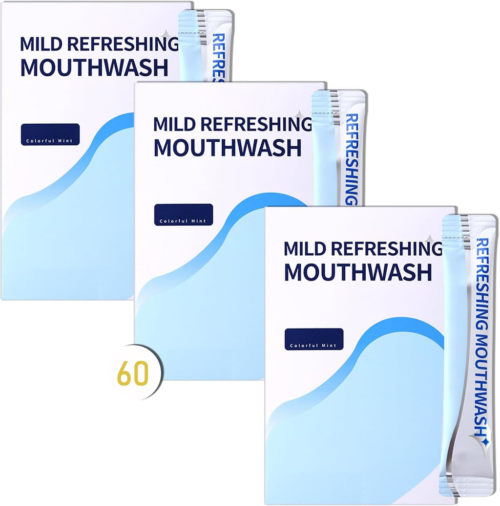 Travel Size Mouthwash,Mini Mouthwash Travel Size Bulk Portable Mouth Wash Set,Individual Small Travel Mouth Wash Packets for Fresh Breath(Pack of 60) A36