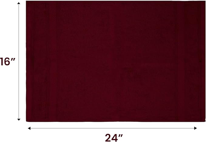 Casa Lino 100% Cotton Hand Towels for Bathroom - Soft, Highly Absorbent & Quick Dry Kitchen Towels - Gym Towel Set - Travel Towel Set - 24" x 16" - Pack of 4 - (Burgundy)