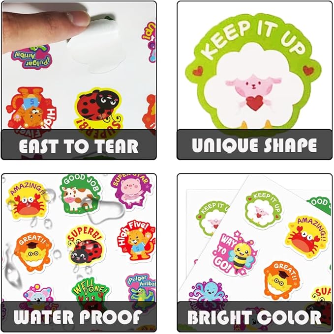 120 Pieces Teacher Stickers for Grading, Reward and Good Job Stickers for Students and Kids (2, 120)