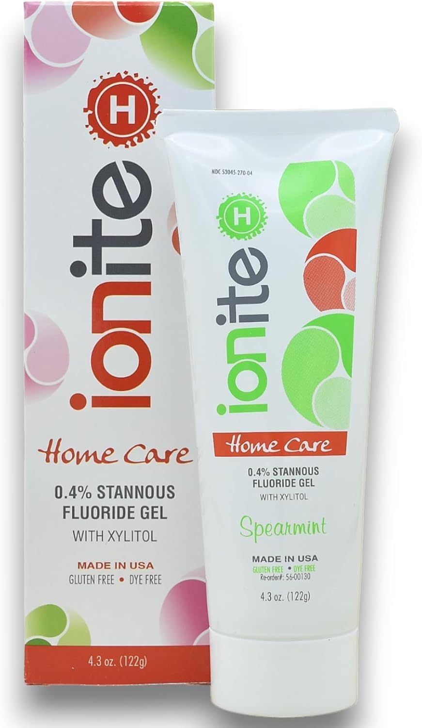 Ionite-H Home Care 0.40% Stannous Fluoride Non-Abrasive Brush-On Gel with Xylitol (4.3 oz, Spearmint)