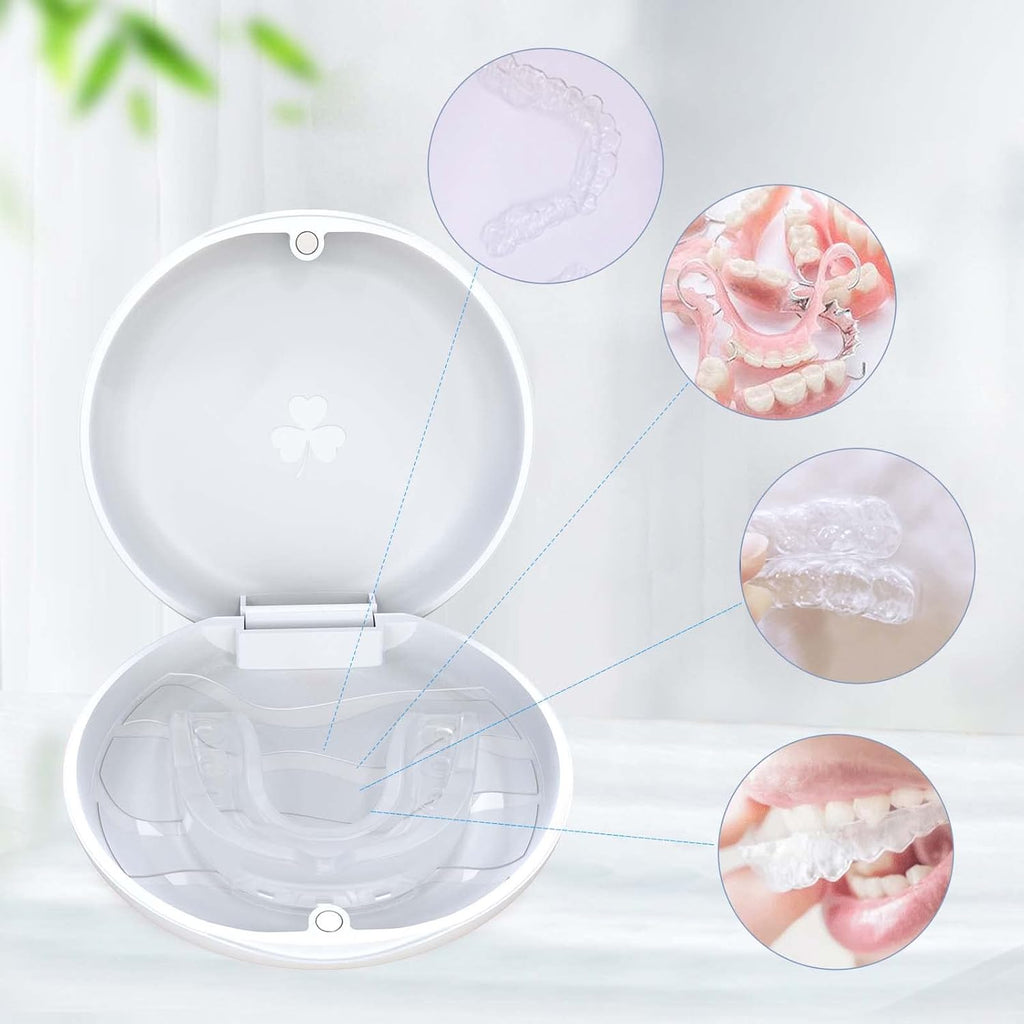 (2 Pack) Retainer Case,Solid Orthodontic Retainer Case-White