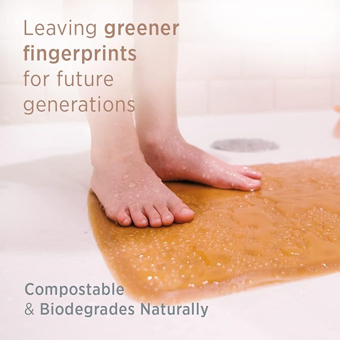 HEVEA Baby & Toddler Bath Mat - 100% Natural Rubber Non Slip Bathtub Mat for Baby - Upcycled, Danish Design - Safe & Sustainable Bathroom Essential (Ocean)