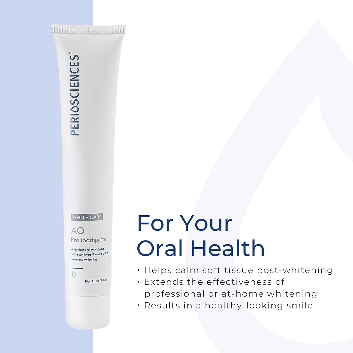 PerioSciences AO Pro Post Whitening Toothpaste with Nano Hydroxyapatite, Remineralizing, 3 fl oz / 90ml