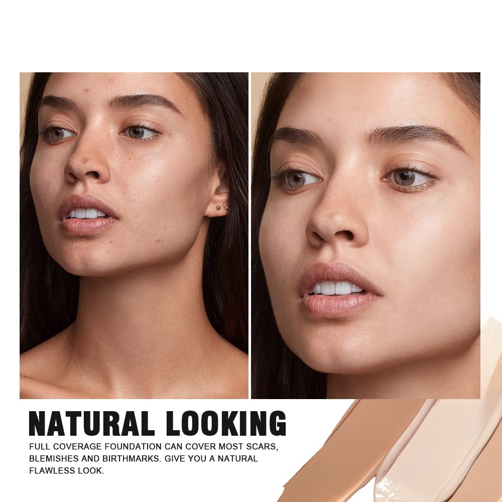 3 Pack Full Coverage Concealer Cream Makeup, Waterproof Matte Smooth Concealer Corrector for Dark Spot Under Eye Circles/Blemishes (3×5g/0.18Oz, #30 Light Natural)