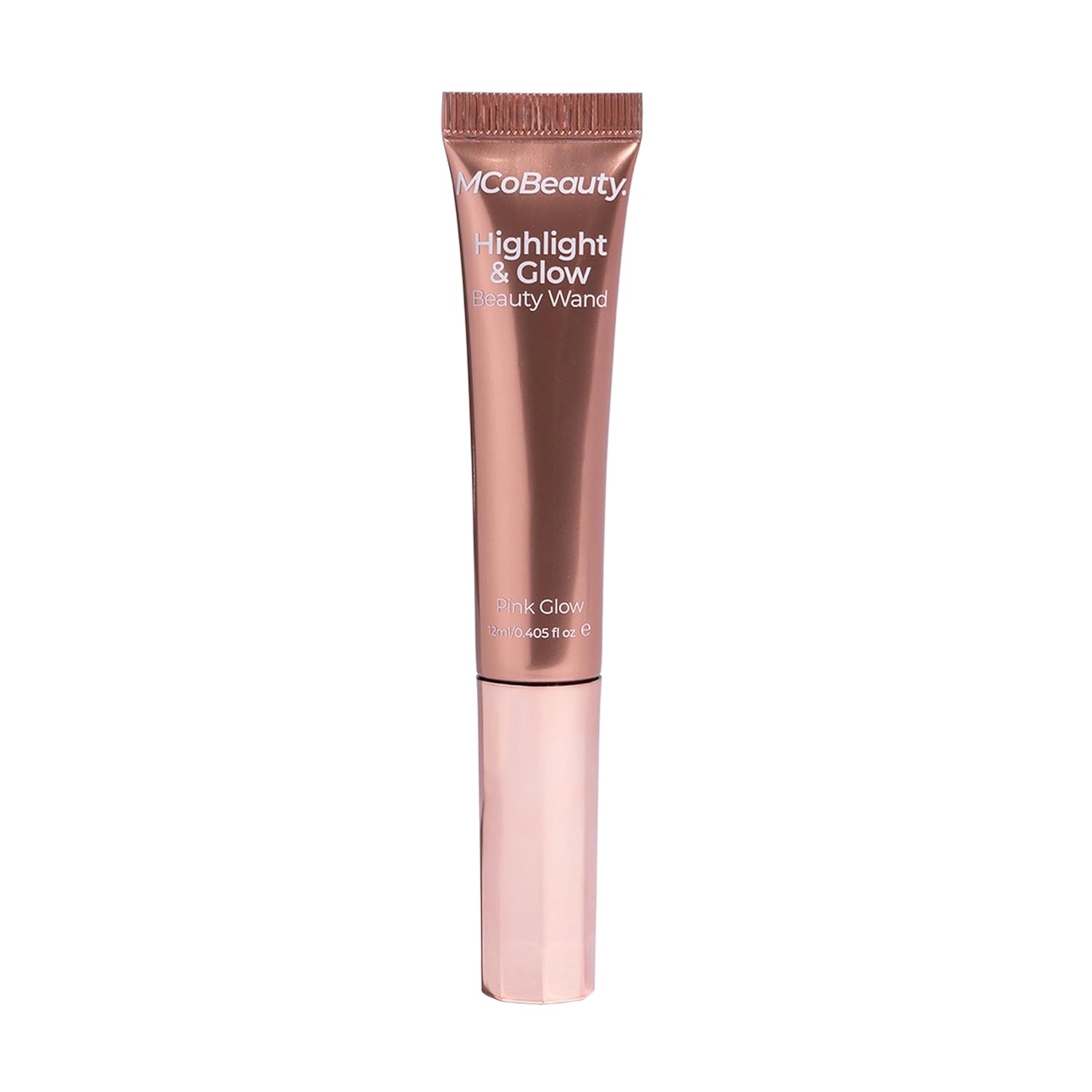 MCoBeauty - Highlight and Glow Beauty Wand - Buildable Liquid Highlighter - Radiant Pink Shade - Soft Pink with Cushion Applicator for Soft, Radiant Finish - Highlighters Makeup