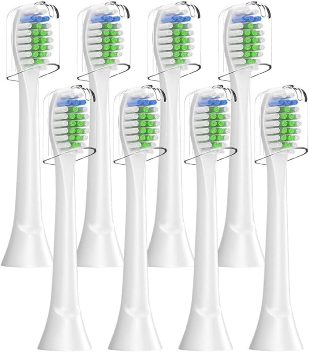 Zekecare Replacement Toothbrush Heads, Compatible with Soni-Care Click-on Toothbrush Handles, 8 Standard Phi-Lips Soni-Care Heads,Replacement Heads Extra Soft Dupont Bristles for Your Teeth, White
