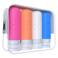 Travel Bottles for Toiletries, TSA Approved Travel Containers 3oz Leak Proof Travel Tubs Refillable Liquid Travel Accessories for Shampoo Conditioner Lotion Body Wash(Multicolored D)