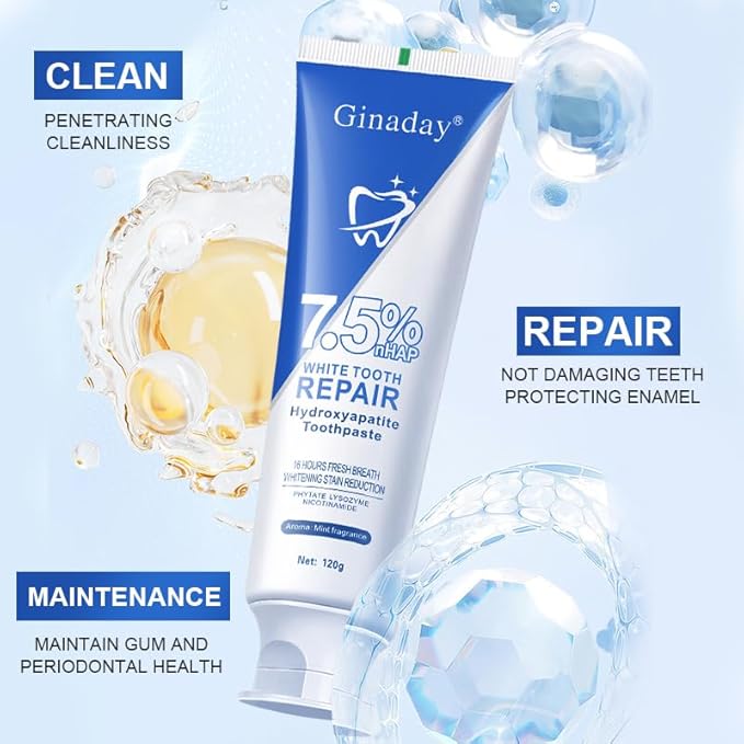 2 Pcs Hydroxyapatite Toothpaste, 7.5% Hydroxyapatite Toothpaste for Advanced Enamel Protection and Tooth Strengthening.