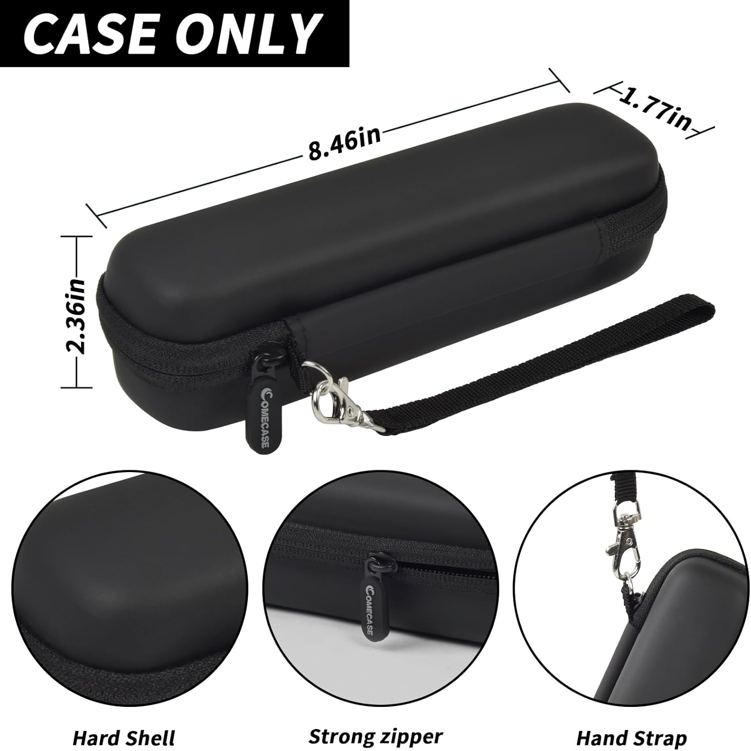 Toothbrush Travel Hard Case Compatible with Oral-B Pro 1000, 2000, 3000, 3500, 1500/ for Philips Sonicare ProtectiveClean 4100 5100 Electric Toothbrush with Mesh Pocket&Carabiner - Black (Bag Only)