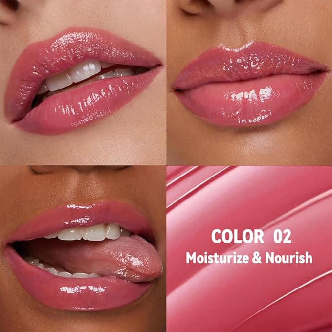 Pink Honey Tinted Lip Stain Lip Balm Lip Gloss Lipstick, Sheer Hydrating Lip Stains Tint, Moisturizing Lip Color for All Skin Tones, Nourishing Lip Balm with a Hint of Natural Black Cherry