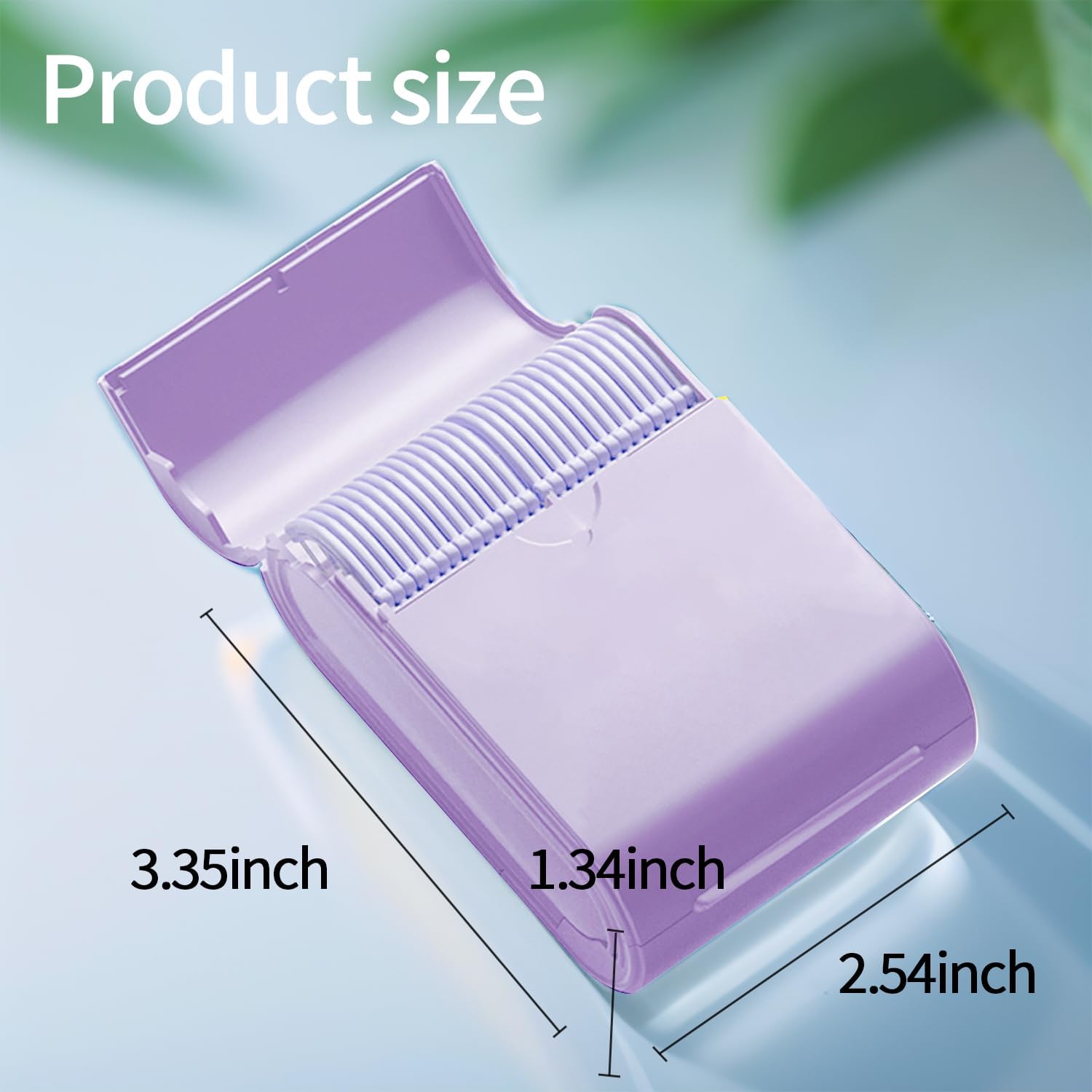 Generic Floss Dental Picks Travel Case 2 Box，104 Double Line Flosser Included-Mint-Flavored-Bilateral Storage Dental Floss Sticks and Toothpick Container,Oral Hygiene Essential., Purple