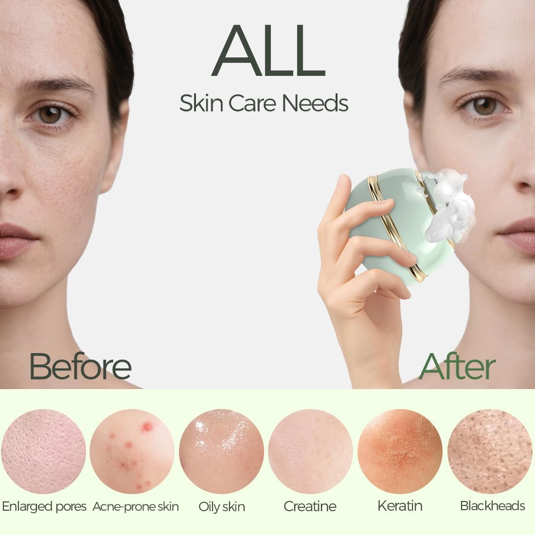 Electric Facial Cleansing Brush,Waterproof Facial Massage Brush,Sonic Face Scrubber with UV-C Disinfection,3 Sonic Cleansing Modes & 3 Brush Heads,For Exfoliating and Massaging,Rechargeable Face Brush