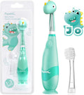 Papablic Toddler Sonic Electric Toothbrush Kids for Ages 1-3 Years, Baby Electric Toothbrush with Cute Dino Cover and Smart LED Timer, 2 Brush Heads (Jo)