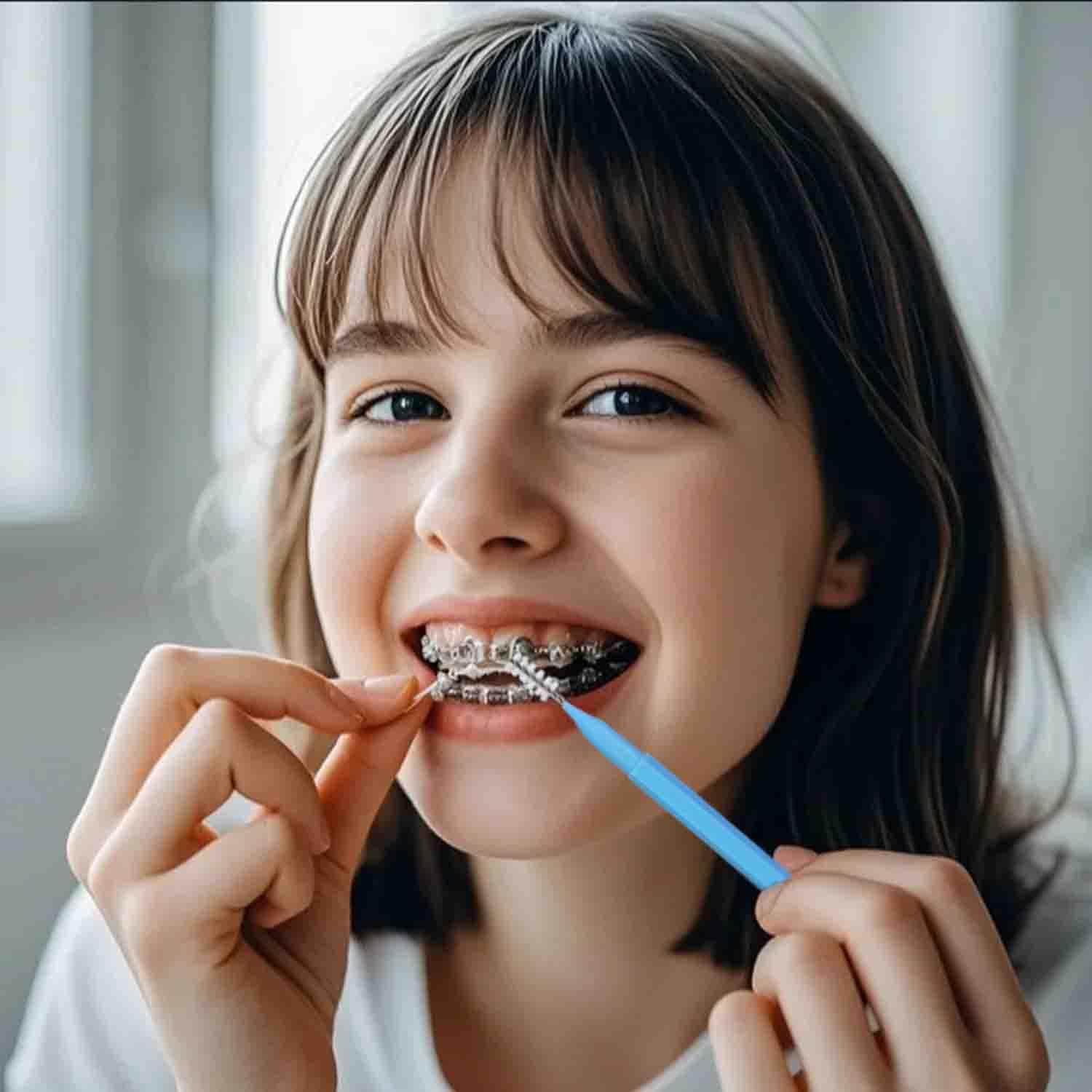 100pcs Interdental Brushes Dental Cleaning Tools Tooth Floss Picks Oral Hygiene Toothpicks