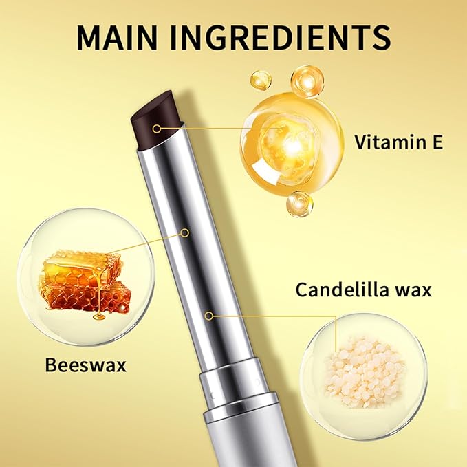 2PCS Honey Lipstick Tinted Lip Balm - Sheer Hydrating Lipstick for All Skin Tones - Moisturizing Lip Color, Nourishing Lip Balm with a Hint of Natural Black Cherry Tint (Black & Nude)