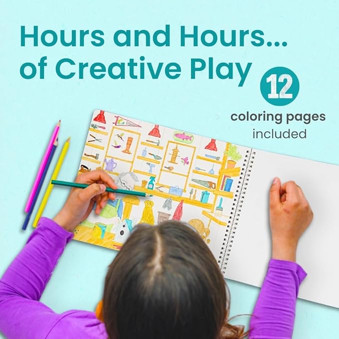 Sticker Book for Kids 2-4, 500+ Kids Stickers, Spending Time with Grandpa by Cupkin, 12 Coloring Pages, 12 Scenes, Fun Toddler Travel Activity Coloring and Sticker Books for Children Ages 4-8 + 8-10