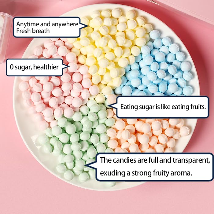 REALSEEK Mixed flavors mint candy, 0 sugar content and Vegan, multiple flavors tickle taste buds, freshen the breath, pocket-sized, a date essential, 4 packs (3.35 ounces)