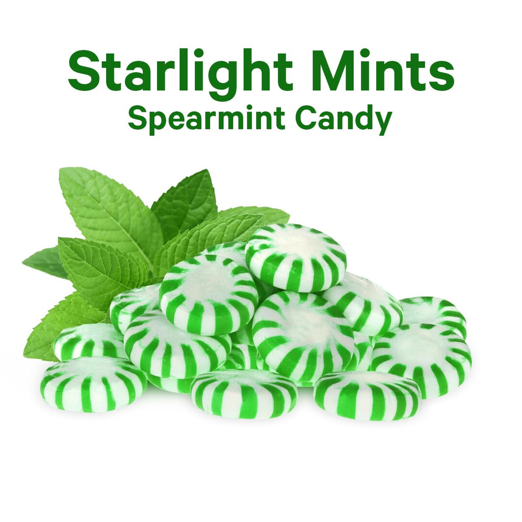 Starlight Spearmint Individually Wrapped Candy, 6 Pound Bulk Pack, Sweets for On the Go Refreshment, Starlight Mints Bulk Candy.