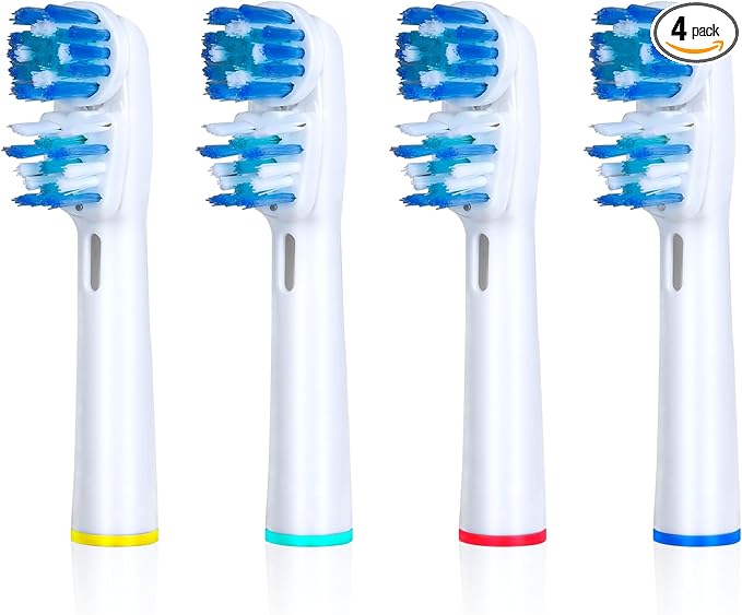 Replacement Brush Heads Compatible with Oral B- Double Clean Design, Double Clean Brush Heads, Compatible with Braun Oral-B Dual Clean Electric Toothbrush - Pack of 4