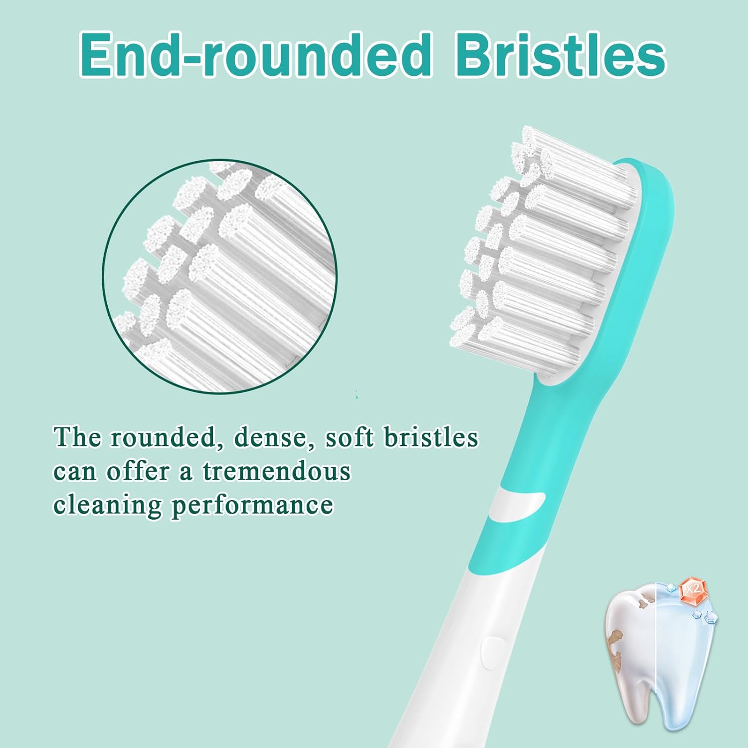 Kids Toothbrush Heads Compatible with Electric Philips Sonicare Handle 6032/94 6321 6340 6042 6320 6330, Replacement Heads Compact for Child 3-7 Years Old, Mini Brush Heads with Caps, 8 Pack Green