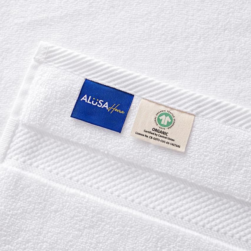 100% Organic Luxury Bath Sheets - GOTS Certified - Extra Large 35x70 Inches (Pack of 2) Zero-Twist, Long-Staple Cotton Bath Sheet Set (White)