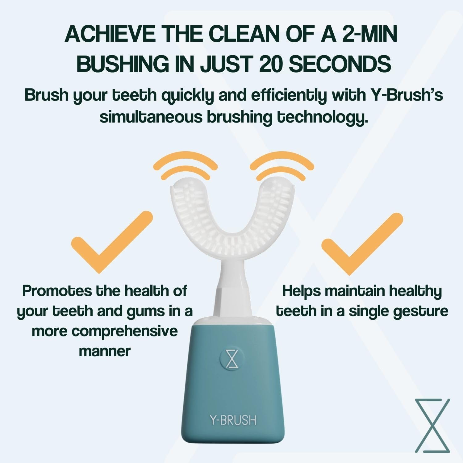 Y-Brush New 2025 Essential - Sonic Electric Toothbrush - 3 Months Battery Life with USB-C - 2 Brushing Modes - Clinically Proven - Adult