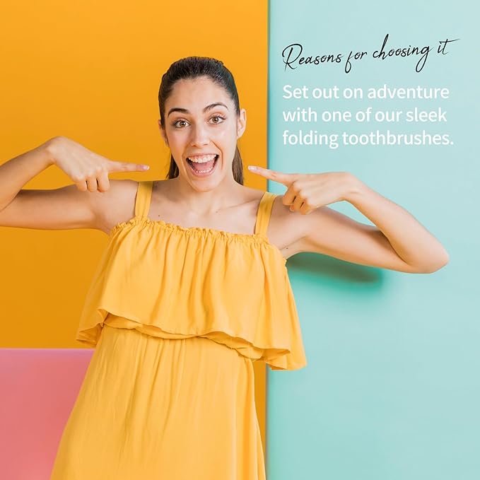 Portable Travel Folding Toothbrush, Outdoor Mountaineering Camping Medium Toothbrush 3-Pack