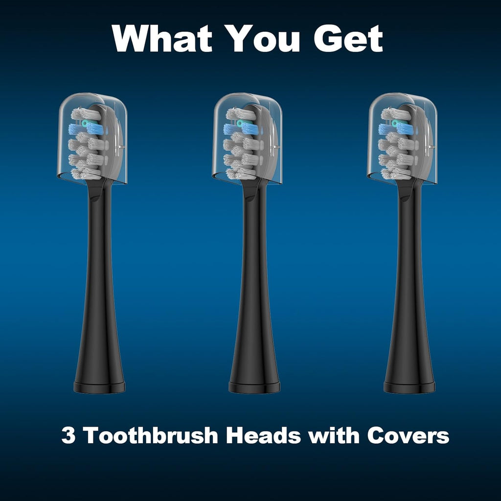 3 Pack Toothbrush Replacement Heads Compatible with WaterPik Sonic Fusion 2.0, FitMount Flossing Brush Head Fit for Water-Pic SF-01W SF-02W and 2.0 SF-03 SF-04