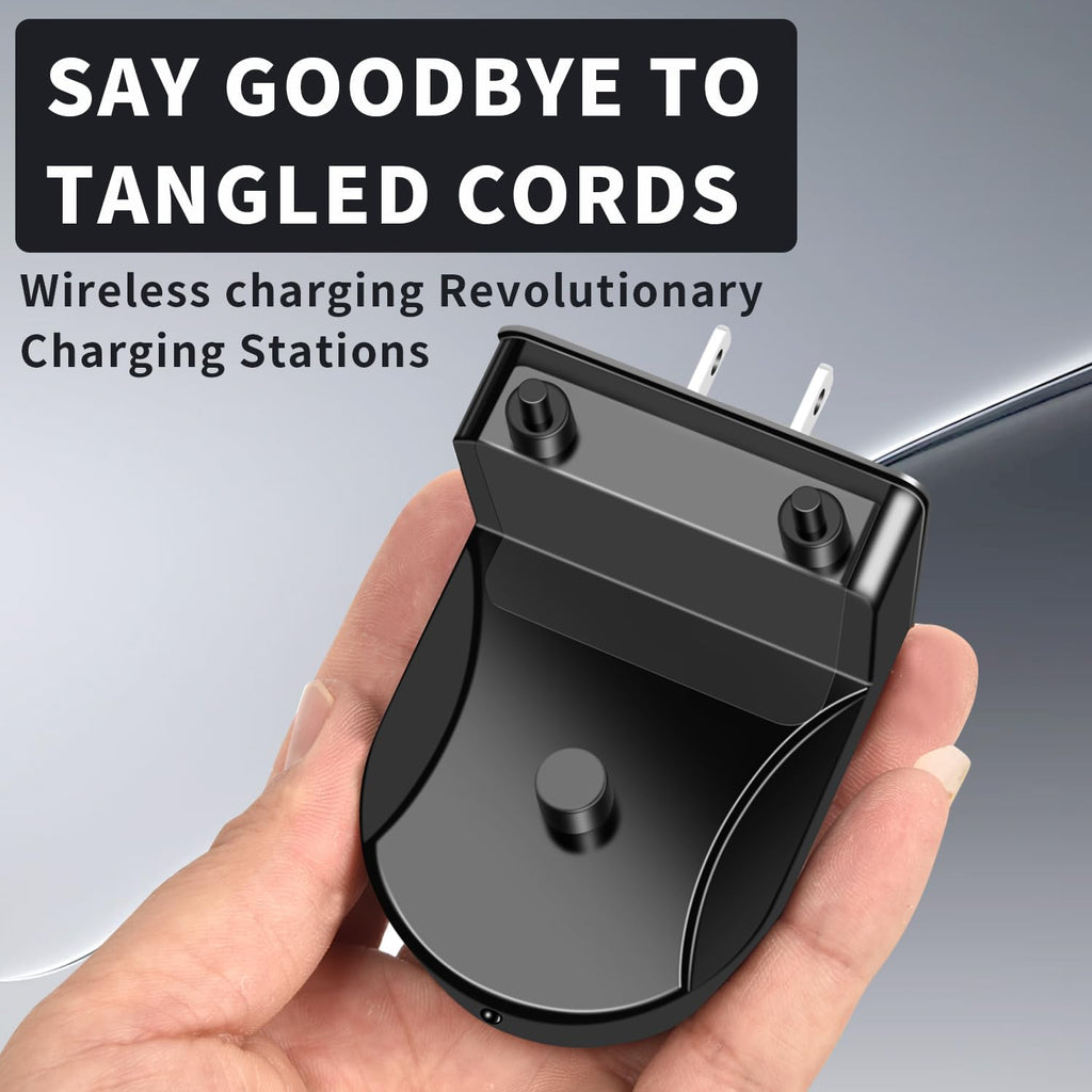 Electric Toothbrush Charger for AquaSonic Electric Toothbrush, Wireless Wall Charger for AquaSonic Black Series/AquaSonic Vibe Series Toothbrush, Save Space/Waterproof/Portable (Black)