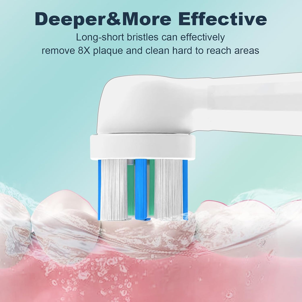 8PACK Replacement Toothbrush Heads Compatible with Oral B iO Series 2/3/4/5/6/7/8/9/10 Electric Toothbrush,Round Brush Heads for Gentle Gum Care & Deep Cleaning,White