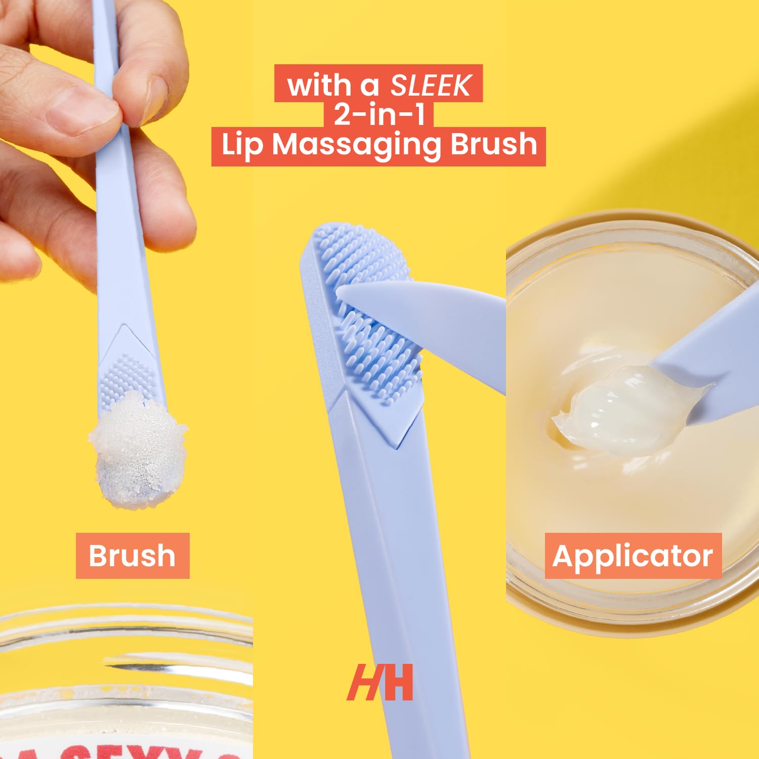 100% Natural Lip Scrub and Lip Mask Vegan Conditioning Coconut Lip Exfoliator - Gentle Exfoliant Sugar Lip Polish Lip Exfoliator Scrubber for Chapped and Dry Lips (Original 3pc Set) Christmas Gifts