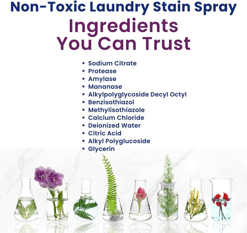 Truly Free Laundry Stain Remover Spray for Clothes - Removes Tough, Dried-In Stains on Whites & Colors -Natural Ingredients - Gentle Yet Powerful - Includes 3 oz Refill & Empty Refillable Bottle