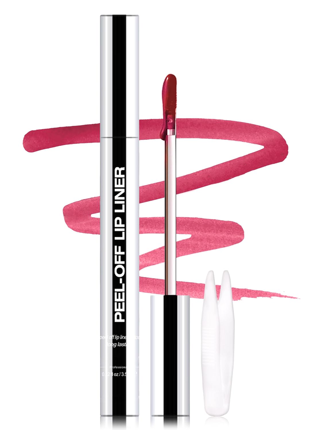 Erinde Peel Off Lip Liner Stain, Long Lasting Tattoo Lip Liner with Tweezer, Matte Finish Peel Off Lip Stain, Waterproof Transfer Proof Lip Stain Peel Off, Non-Stick Cup Nude Lip Stain Lipliner, 00