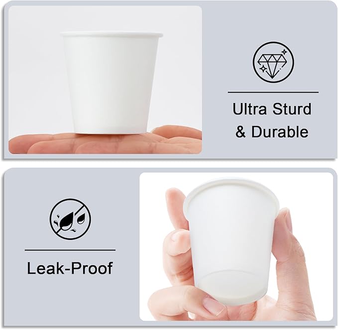 [300 Pack 3 oz Paper Cups White, Small Mouthwash Cups 3 OZ, Mini Disposable Bathroom Cups, Paper Cups 3 Ounce for Bathroom, Supermarket, Birthday Party, Travel, Events, Picnic, BBQ