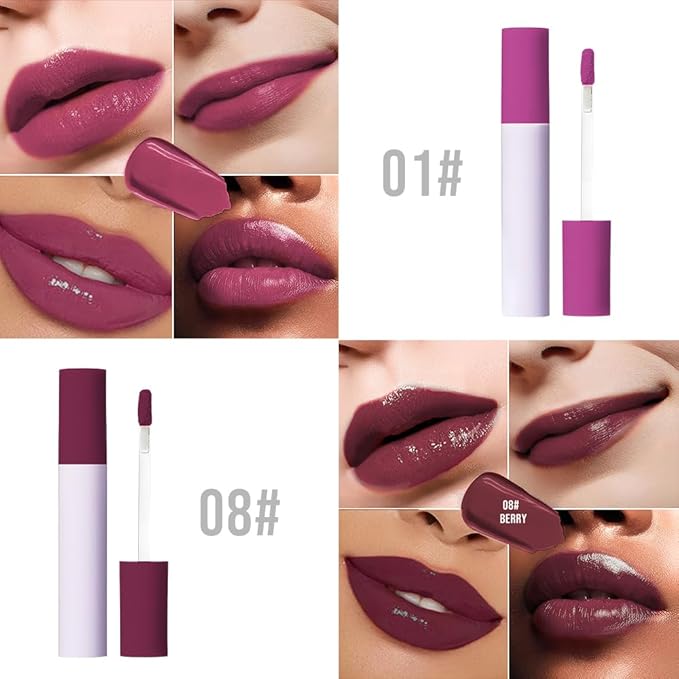 Nourishing High-Shine Lip Gloss Set,Hydrating & Moisturizing Lip Tint, Non-Sticky, Long-Lasting Glossy Lip Stain,Softens & Plumps Lips for Smooth,Gentle Formula for Dry Lips,01+08