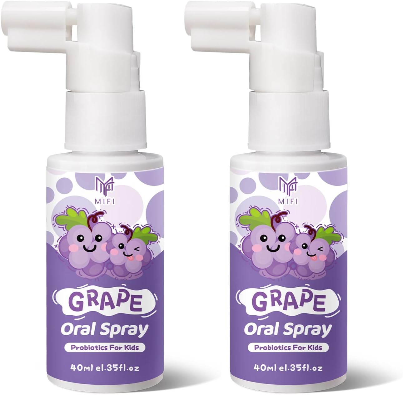 Kids Oral Spray - Probiotic Fruit Flavored Toothpaste Helper for Toddlers, Daily Fresh Breath, Gentle Oral Care Spray for Children (2Pack, Grape)