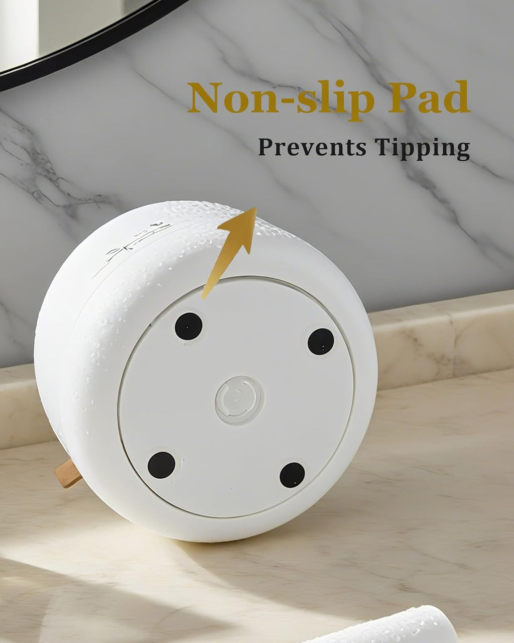 bubooo 360° Rotating Toothbrush Holder for Bathroom - Non-Slip Space-Saving 7-Slot with Cover & Drainage, Electric Toothbrushes/Toothpaste/Razor Organizer for Counter Vanity (White)