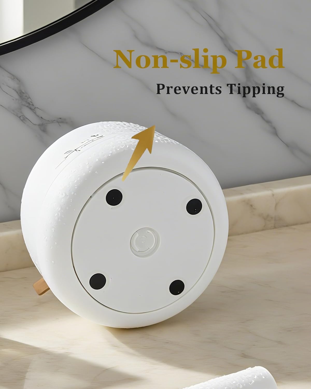 bubooo 360° Rotating Toothbrush Holder for Bathroom - Non-Slip Space-Saving 7-Slot with Cover & Drainage, Electric Toothbrushes/Toothpaste/Razor Organizer for Counter Vanity (White)