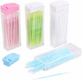 Coobbar 200pcs Double Head 50pcs/Box Dental Floss Interdental Toothpick Brush Teeth Stick Dental Oral Care Toothpicks