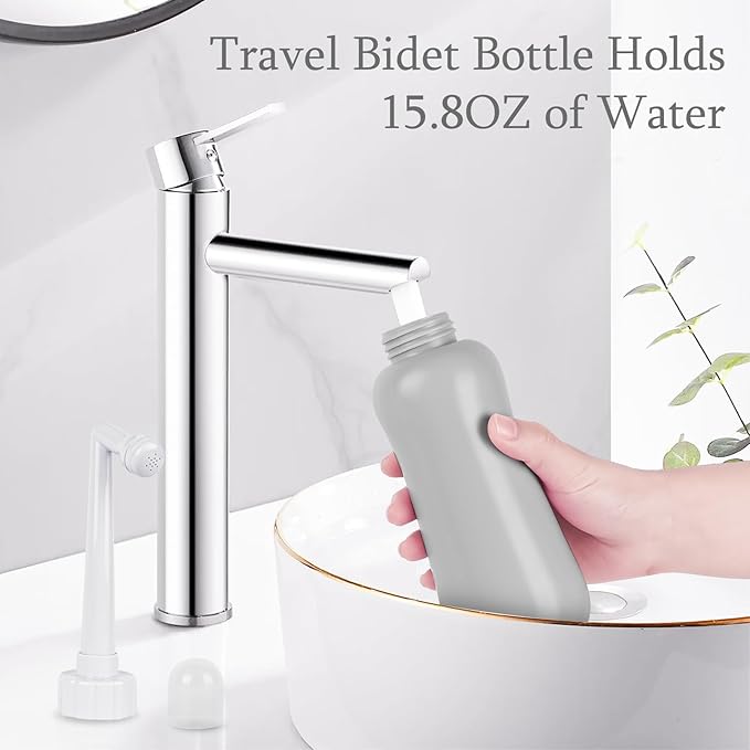 Portable Bidet Travel Large Capacity 450ml(15oz) Personal Toilet Handheld Gray