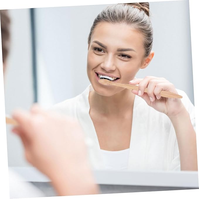 6Pcs Biodegradable Natural Toothbrushes Soft Bristles Ergonomic Wide Head Tooth Brush for Adults Travel Camping Oral Care
