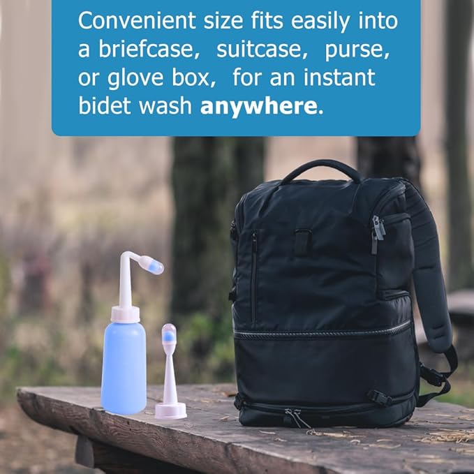 Peri Bottle - Postpartum and Perineal Care - 2 in 1 Portable Bidet - Portable Travel Bidet Sprayer for Women or Men- Handheld Jet Spray Bottle for Toilet (350ML, Blue)